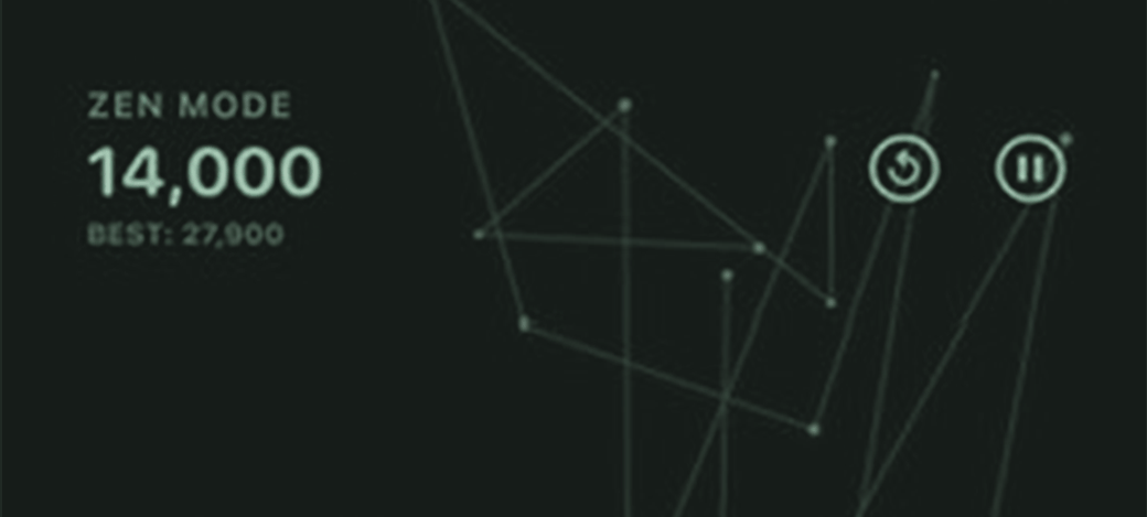 Cleared lines forming a constellation behind the score
