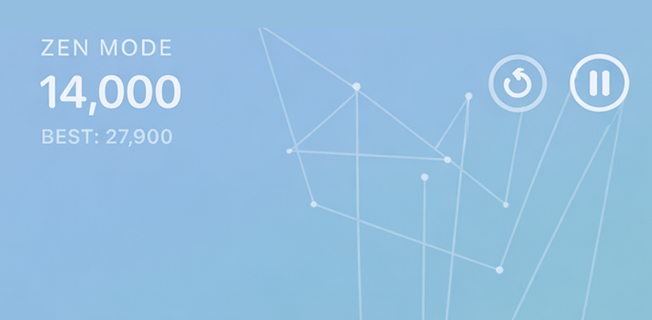 Cleared lines forming a constellation behind the score