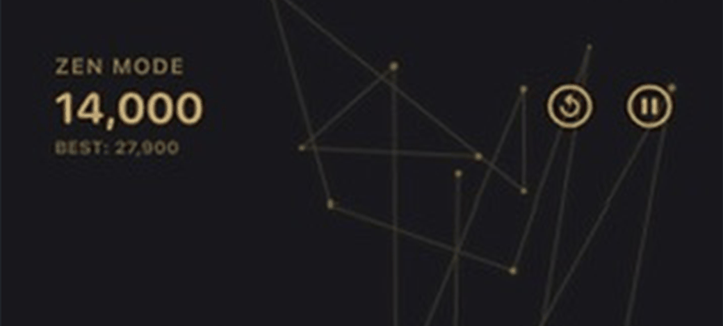 Cleared lines forming a constellation behind the score